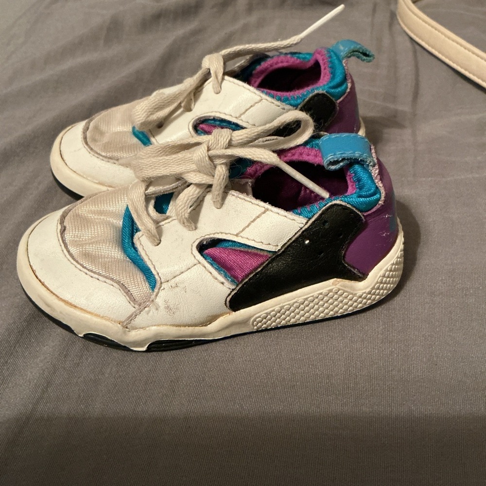 1992 Nike Huarache Baby Infant 5 Rare Vintage Shoes Blue Purple
